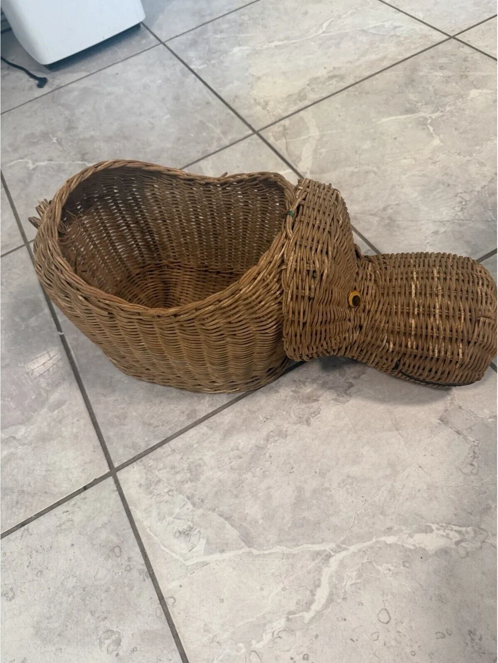 Vintage Hippo Wicker Basket